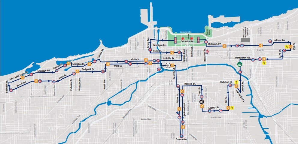 Course Map Chicago Marathon Watch Athletics   Chicago Marathon Course Map 